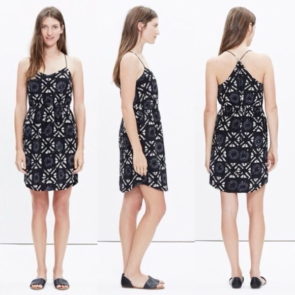 Madewell Starview Batik Grid Silk Dress - Picture 1 of 5